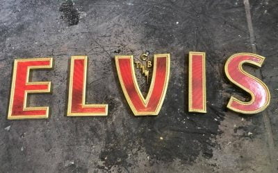 Letras corpóreas para photocall de Elvis