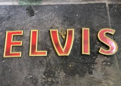 Letras corpóreas para photocall de Elvis