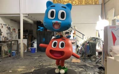 esculturas de Gumball y Darwin