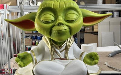 Escultura de Yoda.